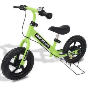 12" Four Colors Kids Balance Bike Scooter with Brakes and Bell-Green