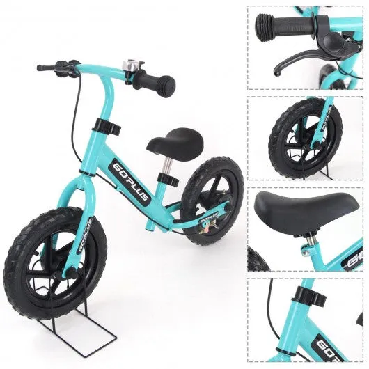 12" Four Colors Kids Balance Bike Scooter with Brakes and Bell-Navy