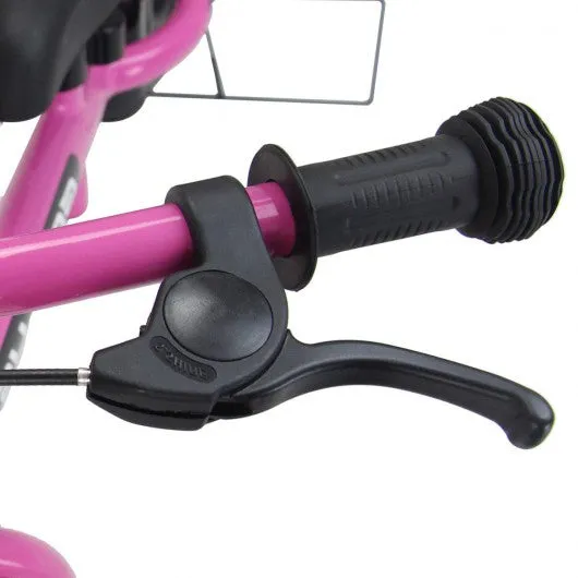 12" Three Colors Kids Bike Bicycle with Brakes and Bell-Pink