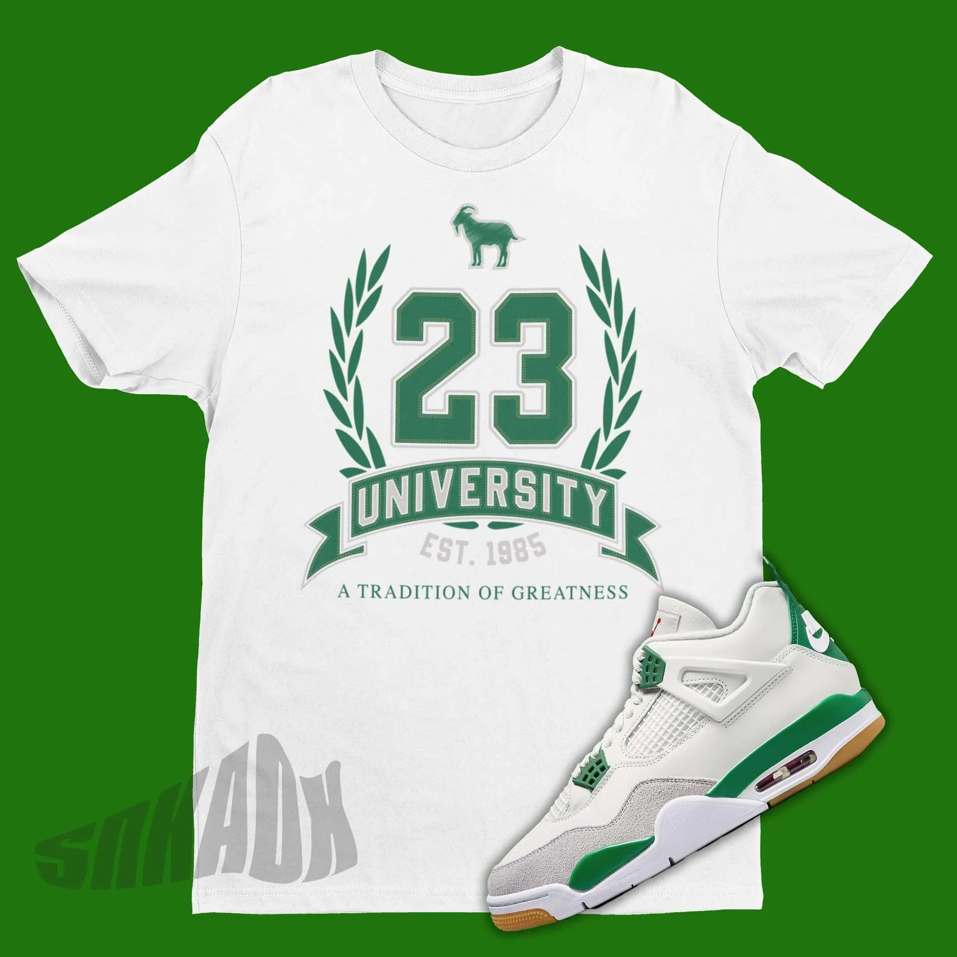 23 University Shirt To Match Air Jordan 4 SB Pine Green Sneaker