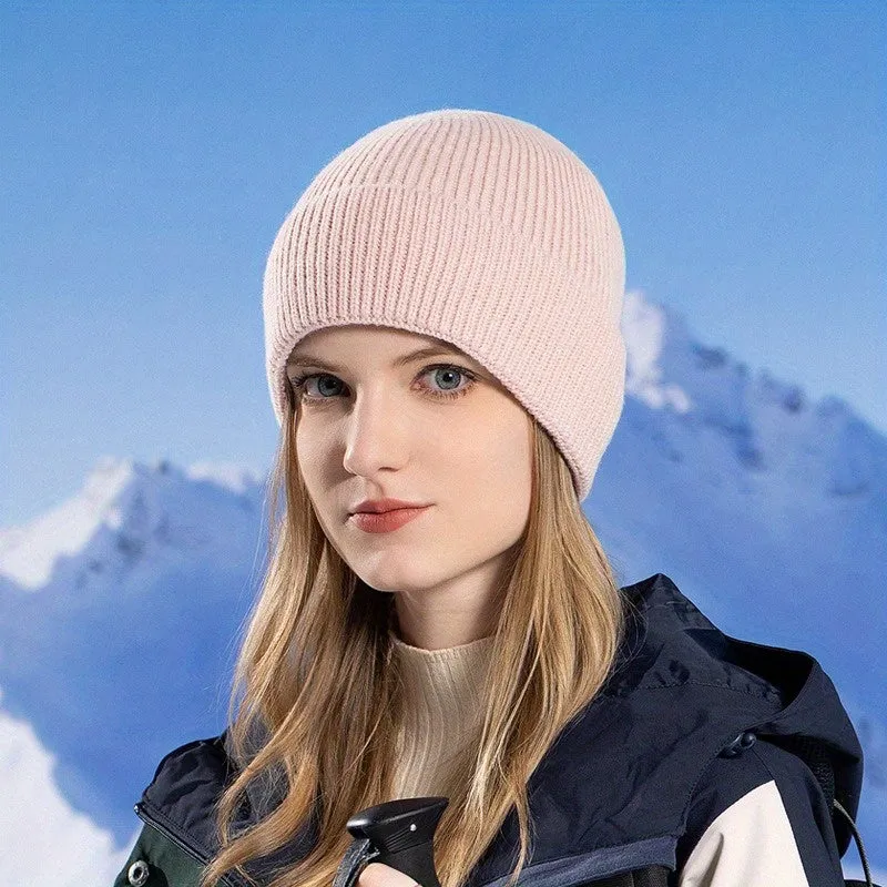 3-piece Women's Winter Warm Suit Hat, Gloves, Scarf, Warm Knitted Outdoor Hat