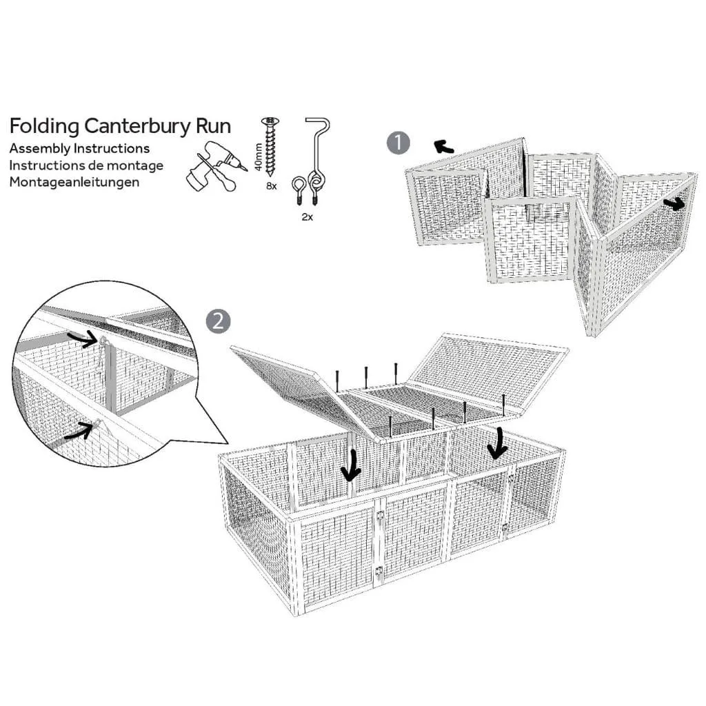 6ft Folding Canterbury Rabbit Run | Big Space For Small Pets | Easy Assembly | Folds Away | Run Shades Available