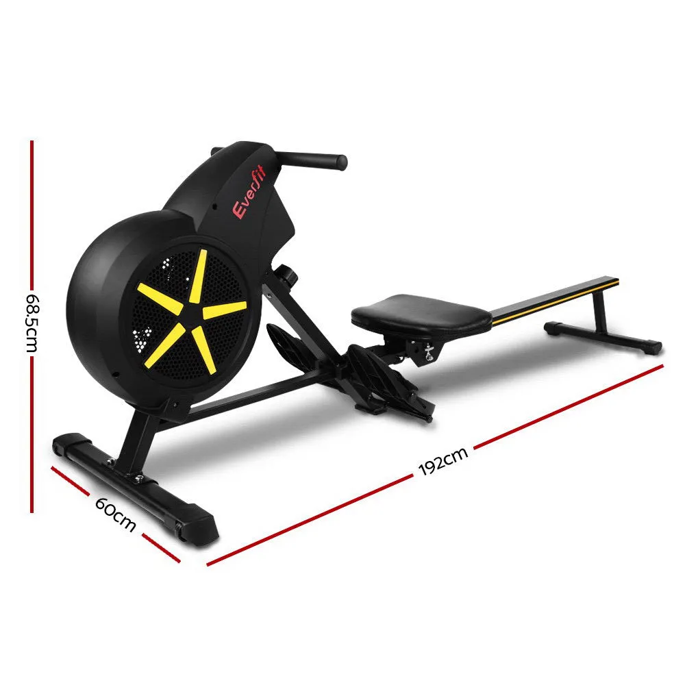 8-Resistance Air Rower Rowing Machine, LCD, Foldable - Everfit