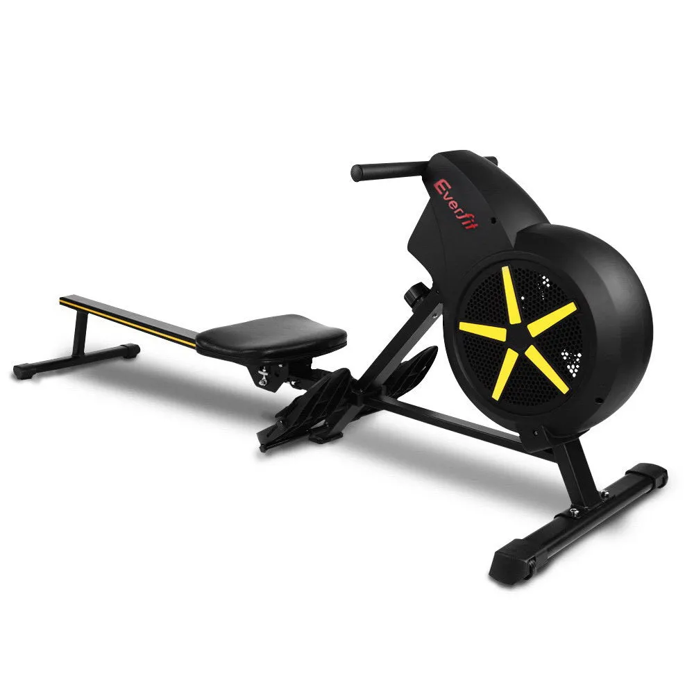 8-Resistance Air Rower Rowing Machine, LCD, Foldable - Everfit