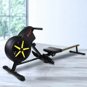 8-Resistance Air Rower Rowing Machine, LCD, Foldable - Everfit