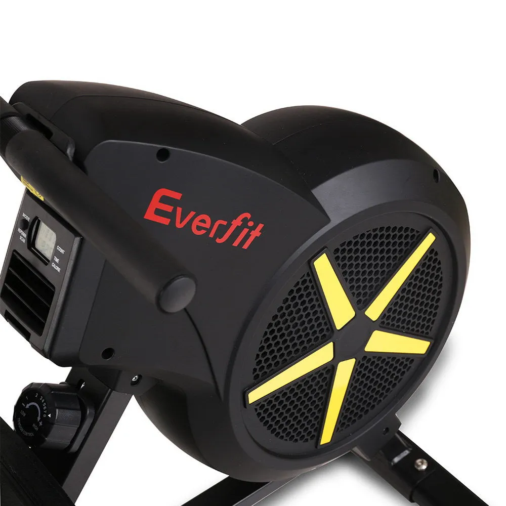 8-Resistance Air Rower Rowing Machine, LCD, Foldable - Everfit