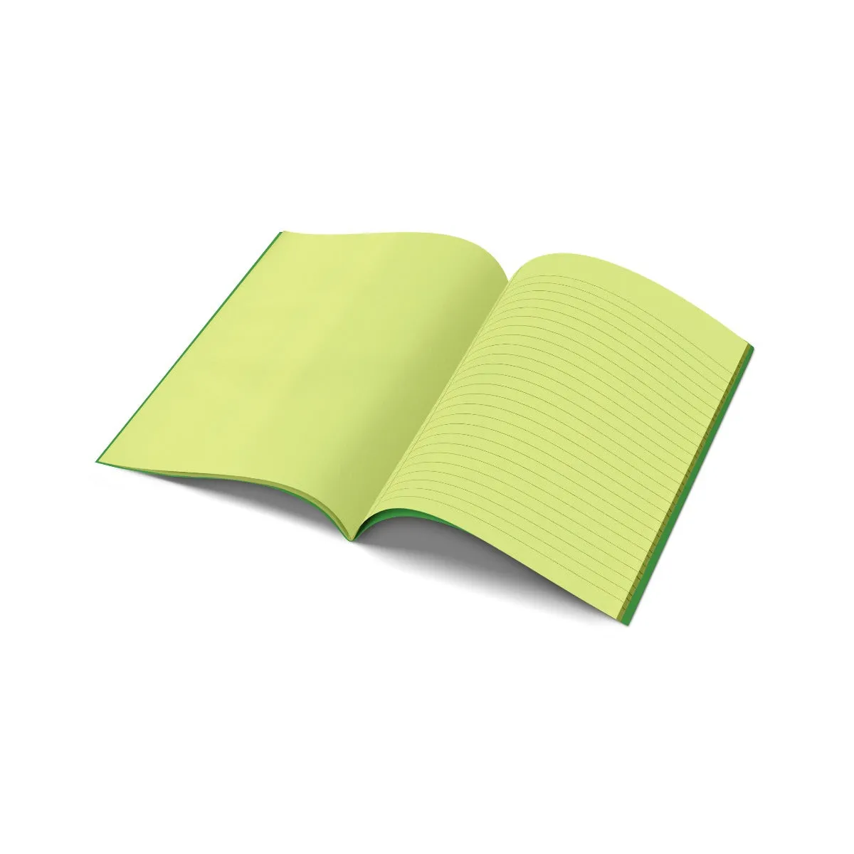 A4 - Project Book - 10mm Lined and Plain on Alternate Page Tinted (Green Cover)