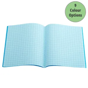 A5 (9" x 7") - 10mm Squared Coloured Paper Exercise Book