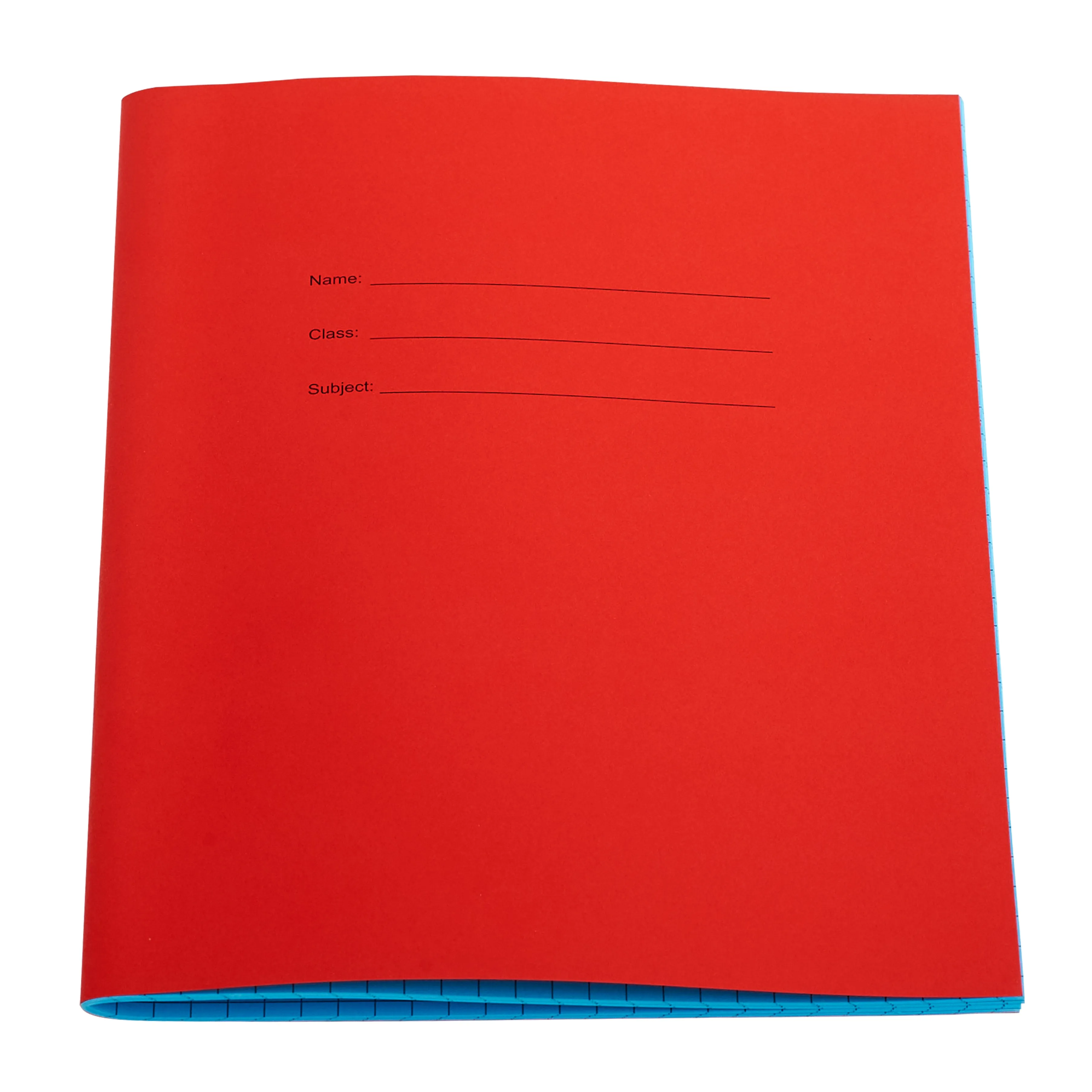 A5 (9" x 7") - 7mm Squared Tinted Paper - Exercise Book (Red Cover)