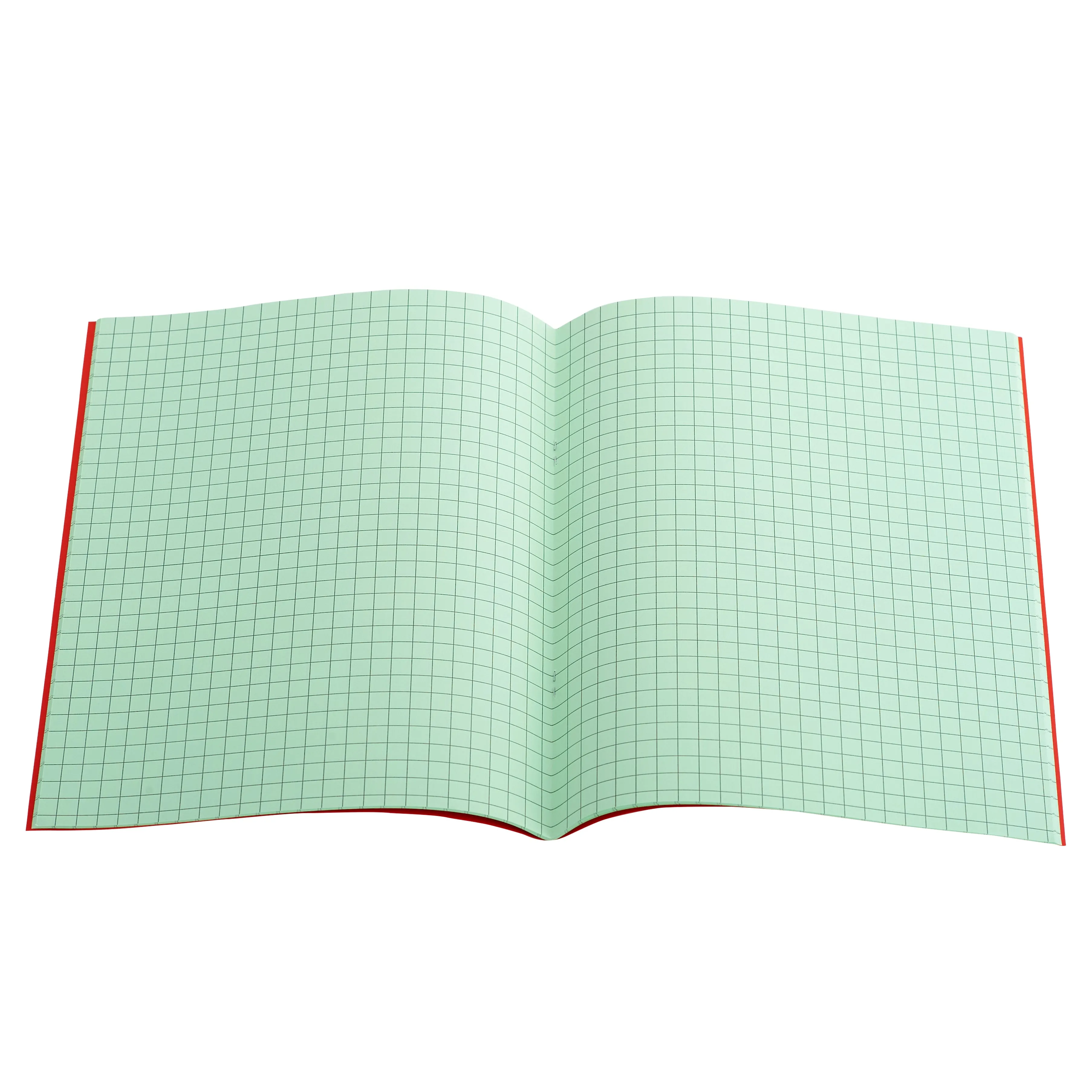 A5 (9" x 7") - 7mm Squared Tinted Paper - Exercise Book (Red Cover)