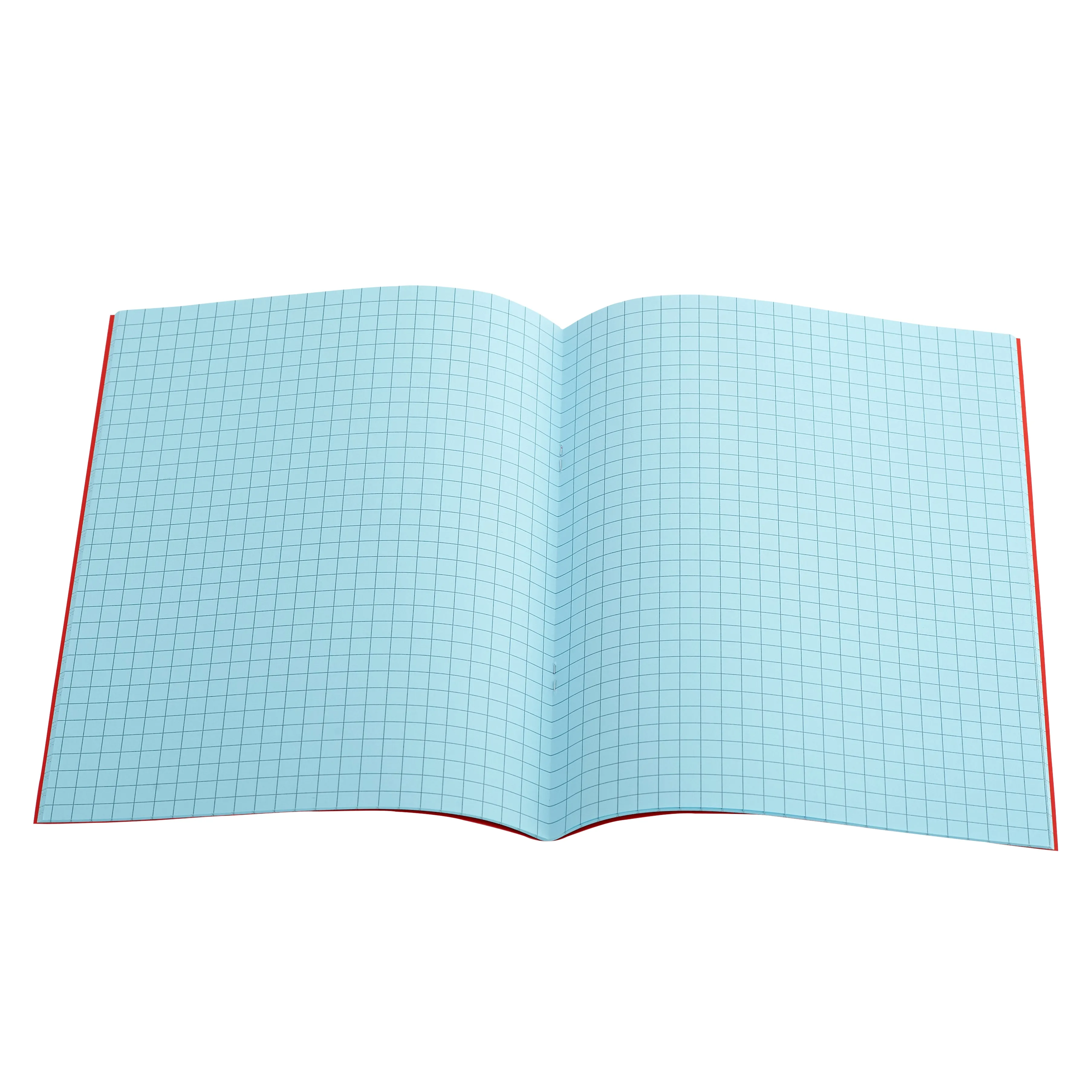 A5 (9" x 7") - 7mm Squared Tinted Paper - Exercise Book (Red Cover)