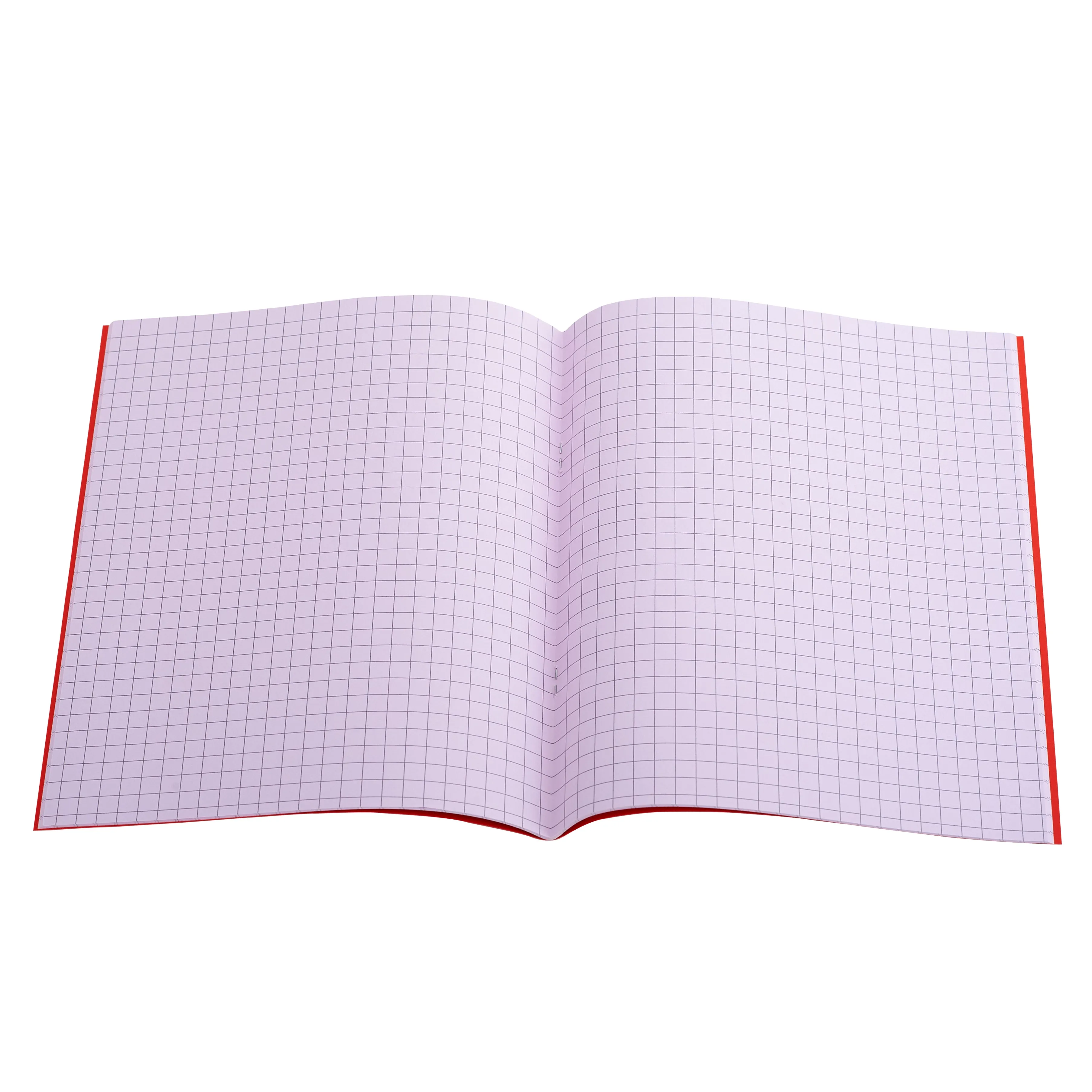 A5 (9" x 7") - 7mm Squared Tinted Paper - Exercise Book (Red Cover)