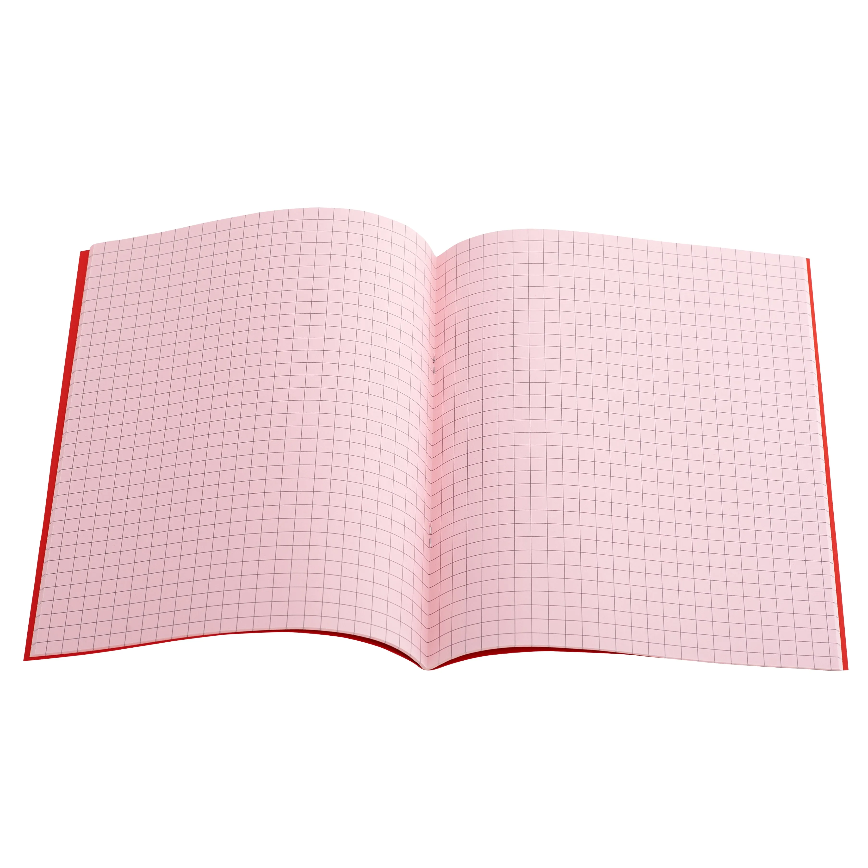 A5 (9" x 7") - 7mm Squared Tinted Paper - Exercise Book (Red Cover)