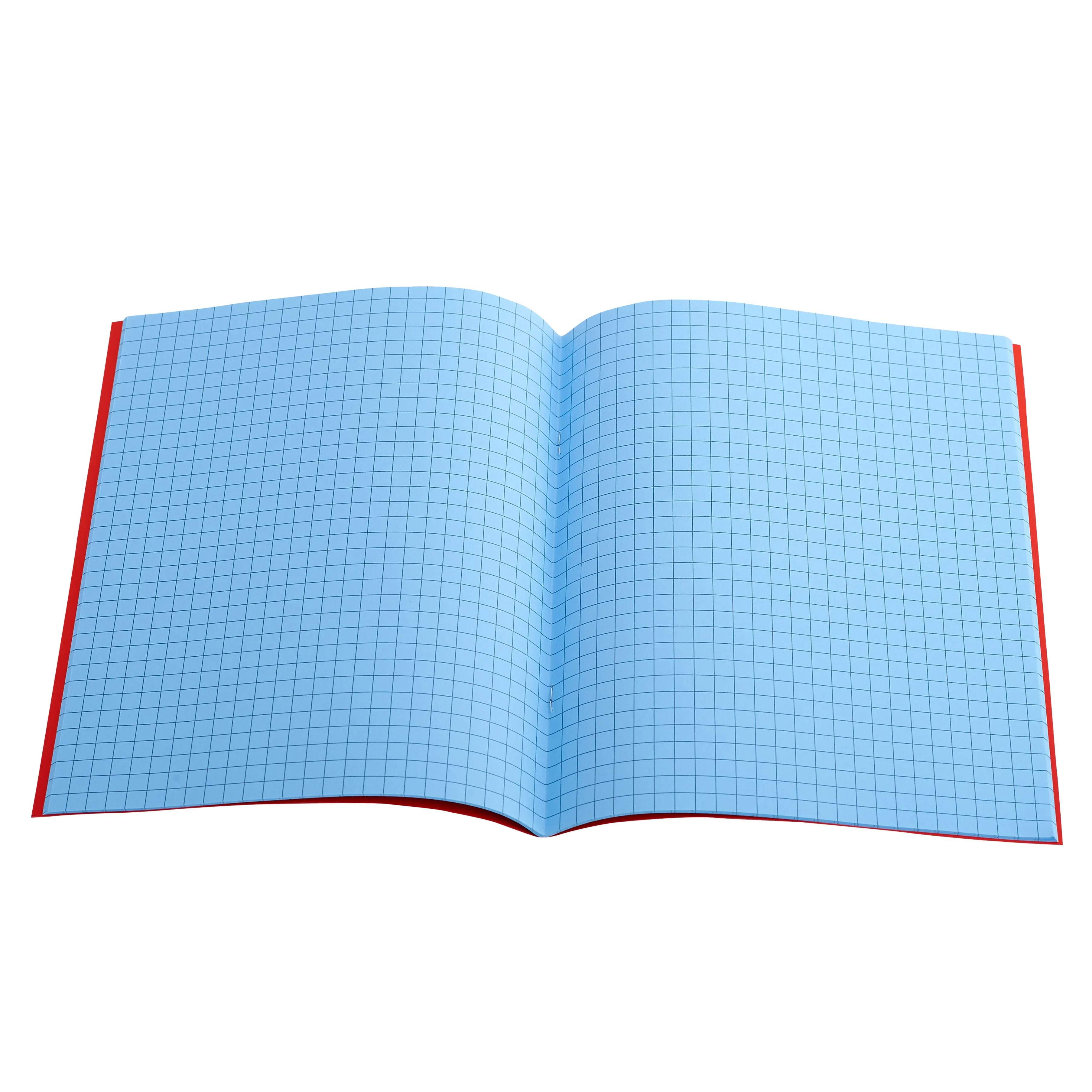 A5 (9" x 7") - 7mm Squared Tinted Paper - Exercise Book (Red Cover)