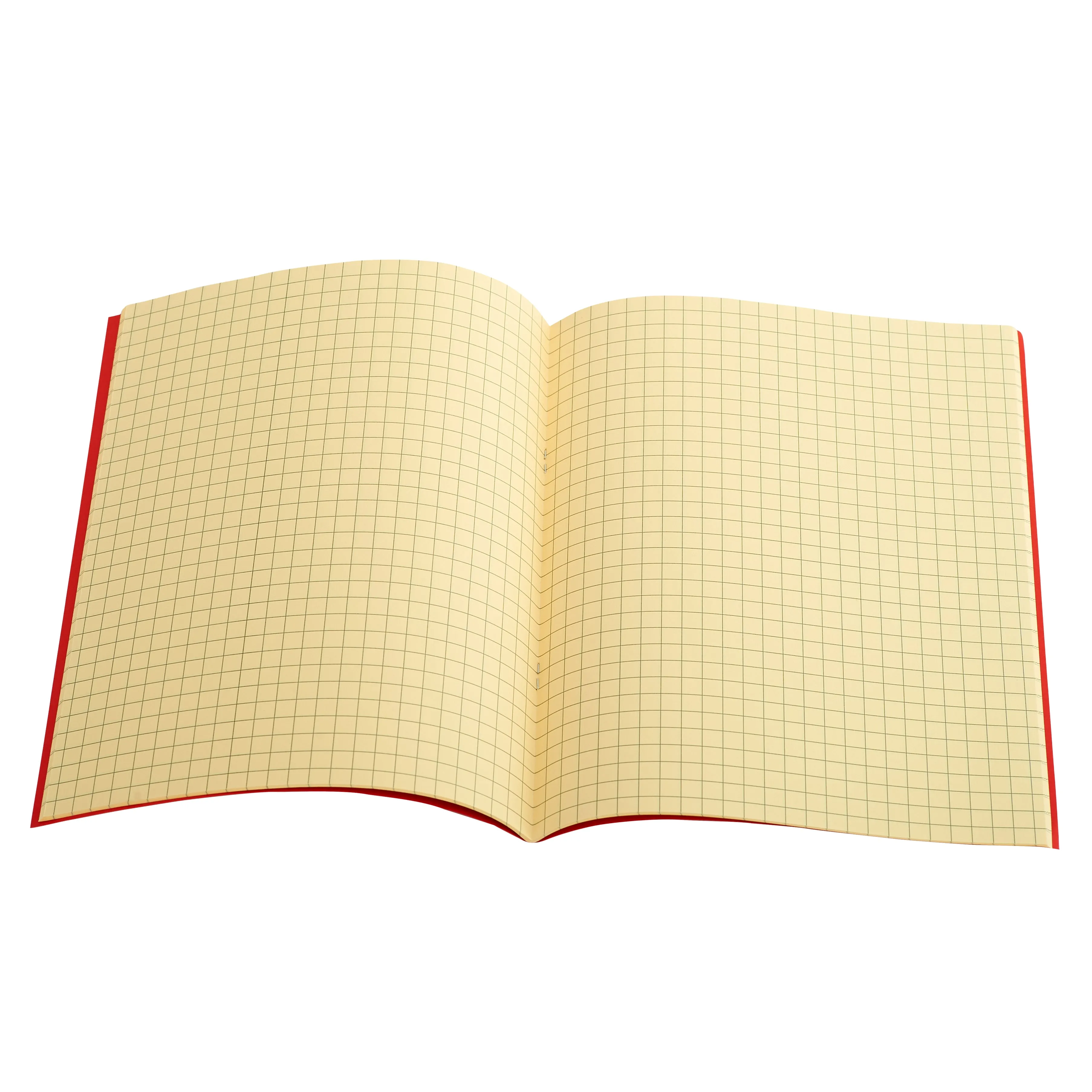 A5 (9" x 7") - 7mm Squared Tinted Paper - Exercise Book (Red Cover)