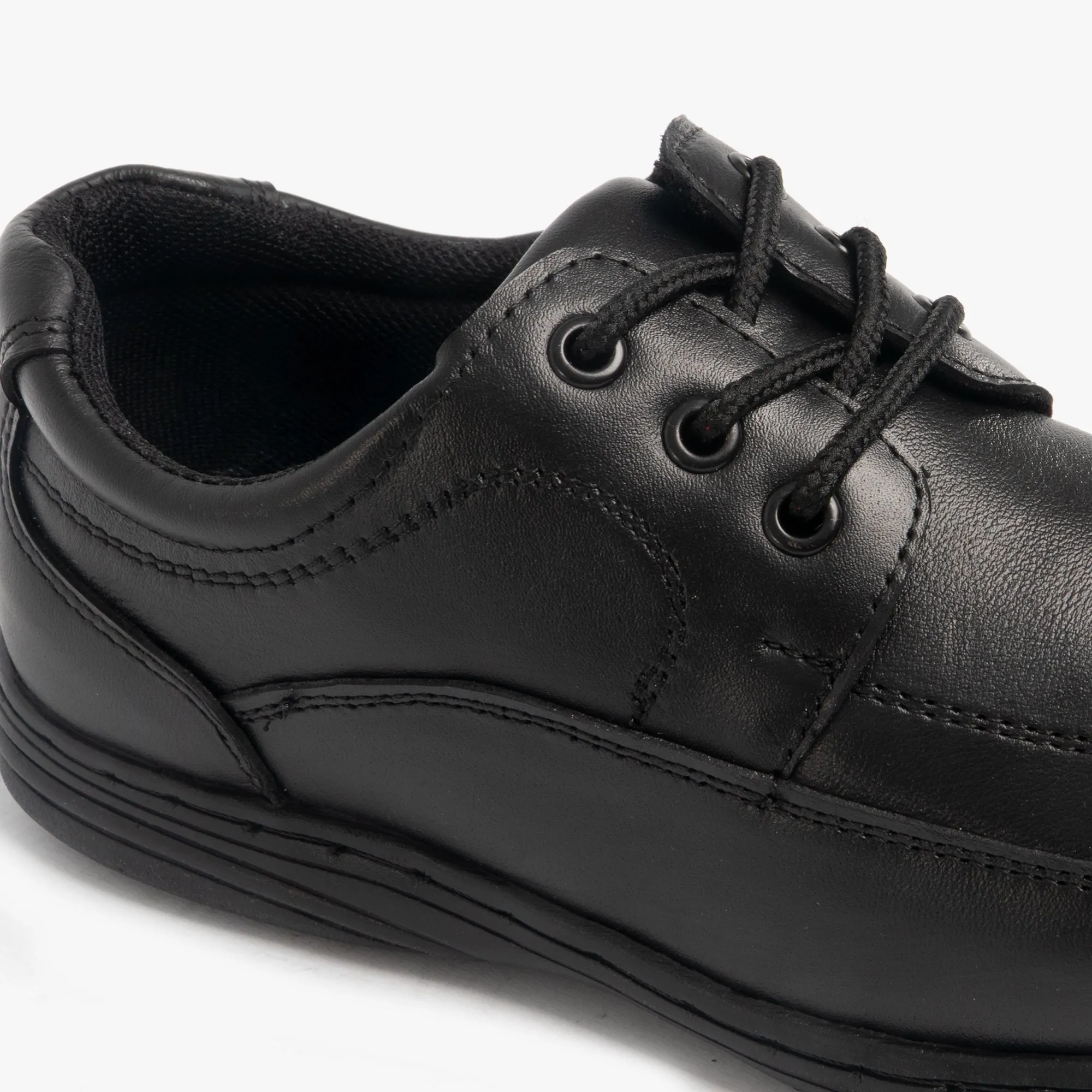 ADAM Boys Leather School Shoes Black