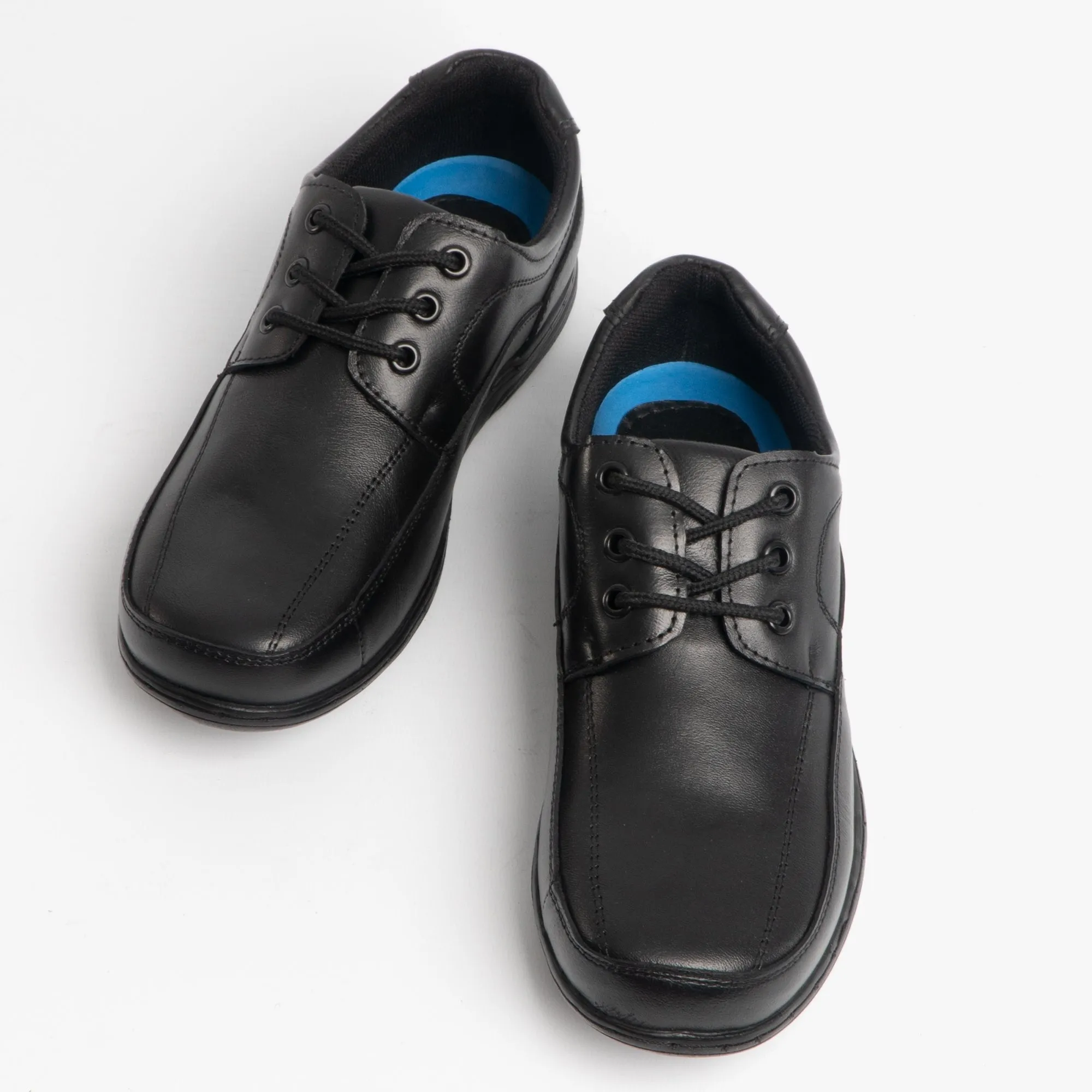 ADAM Boys Leather School Shoes Black