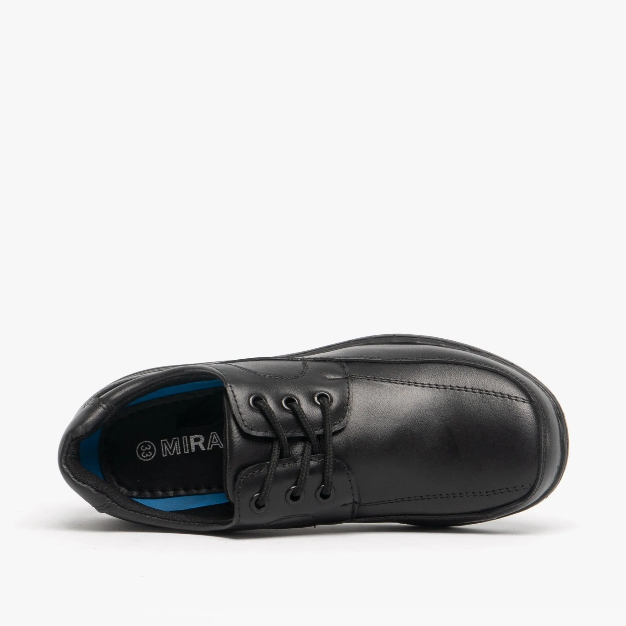 ADAM Boys Leather School Shoes Black