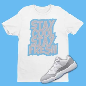 Air Jordan 11 Low Cement Grey Sneaker Matching Shirt