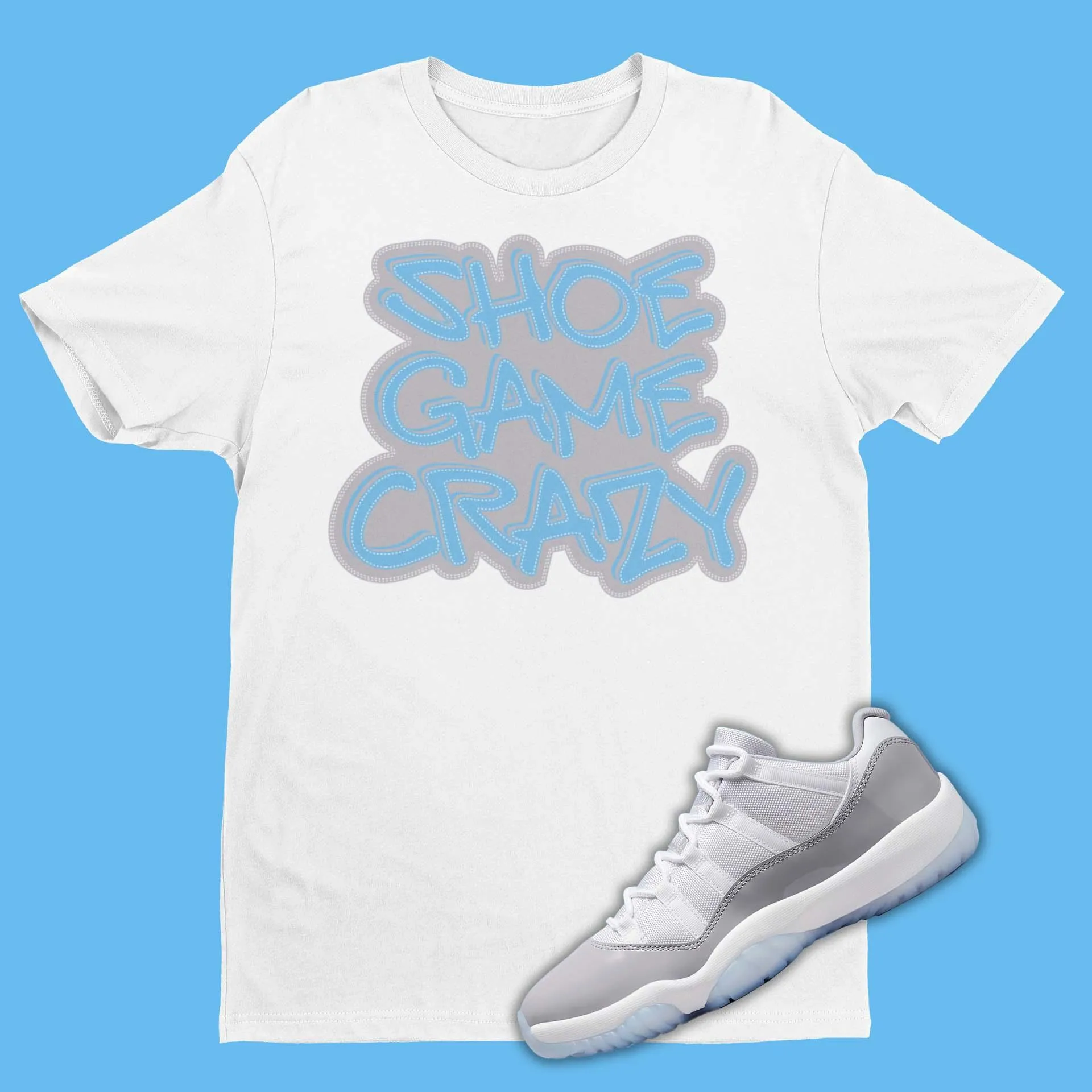 Air Jordan 11 Low Cement Grey Sneaker Matching Shirt