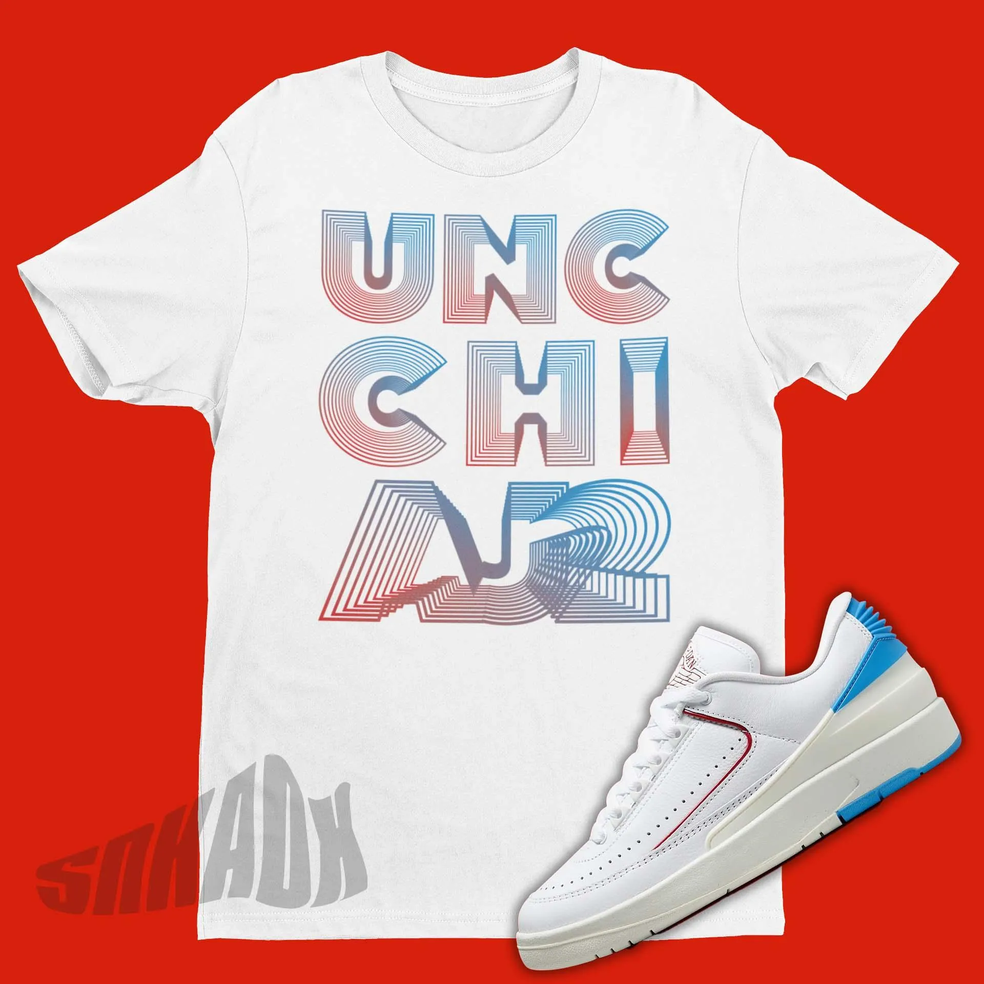 Air Jordan 2 UNC To CHI Sneaker Matching Shirt