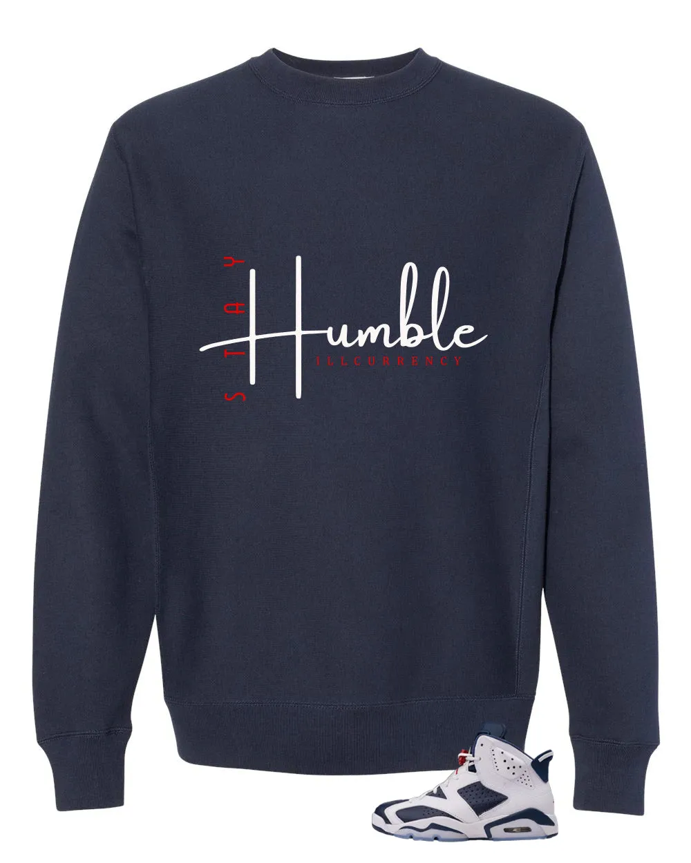 Air Jordan 6 Olympic Navy Blue T-Shirt (Stay Humble)| illcurrency