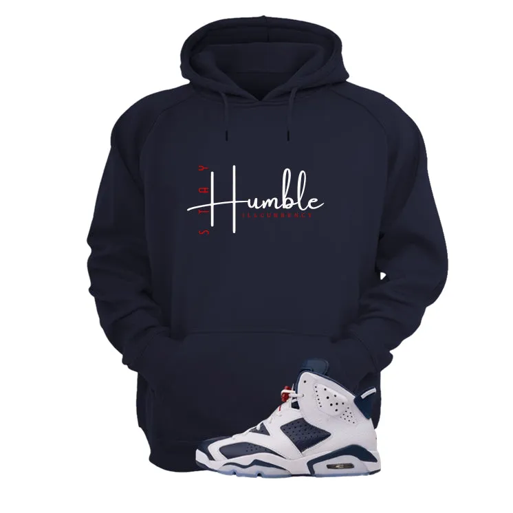 Air Jordan 6 Olympic Navy Blue T-Shirt (Stay Humble)| illcurrency