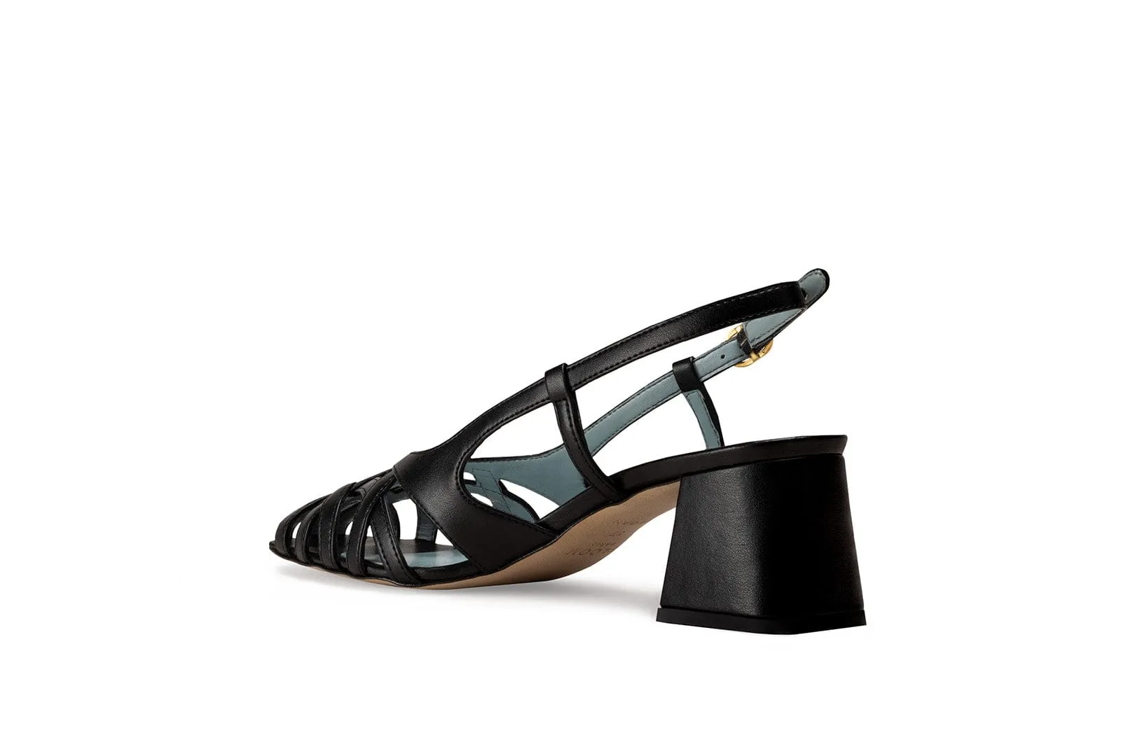 Alba Vegan Apple Leather Heeled Sandals | Black