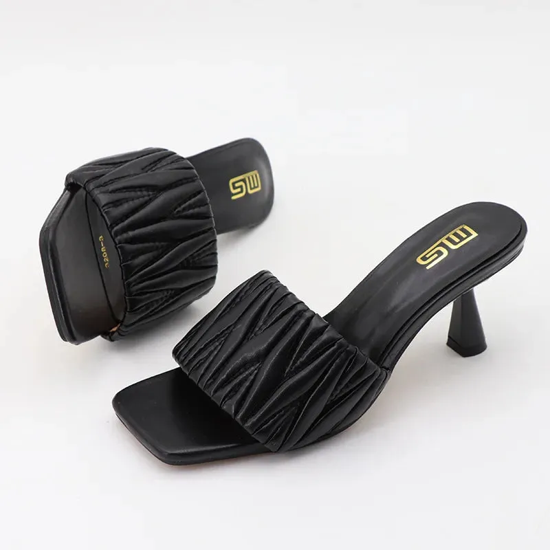 Amozae-New Summer Women Slippers Open Toe High Heeled Sandals Women Casual Comfy Flip Flops Outdoor Slides Sexy Fashion Sandalias