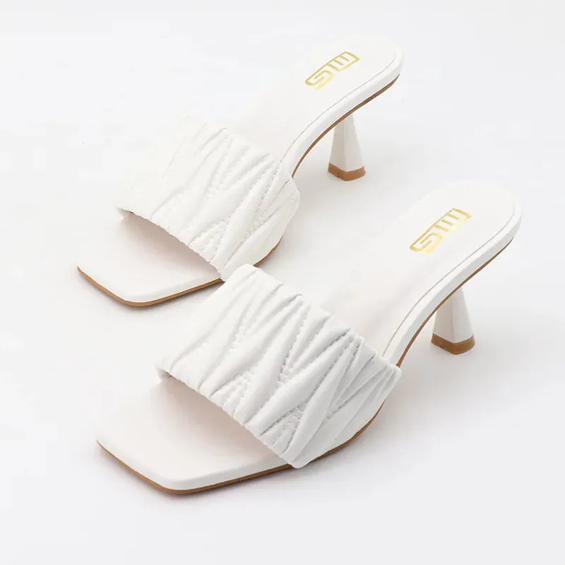 Amozae-New Summer Women Slippers Open Toe High Heeled Sandals Women Casual Comfy Flip Flops Outdoor Slides Sexy Fashion Sandalias