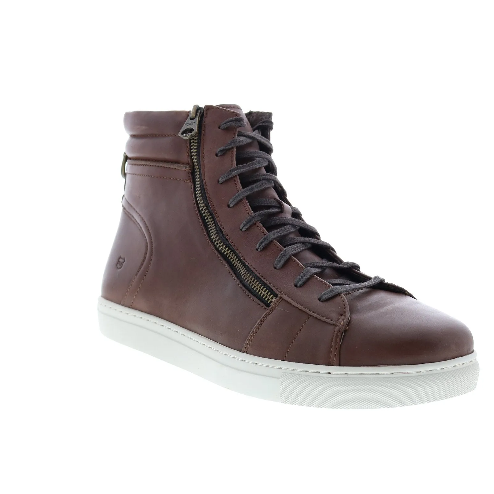 Andrew Marc Remsen AMREMSL-242 Mens Brown Leather Lifestyle Sneakers Shoes