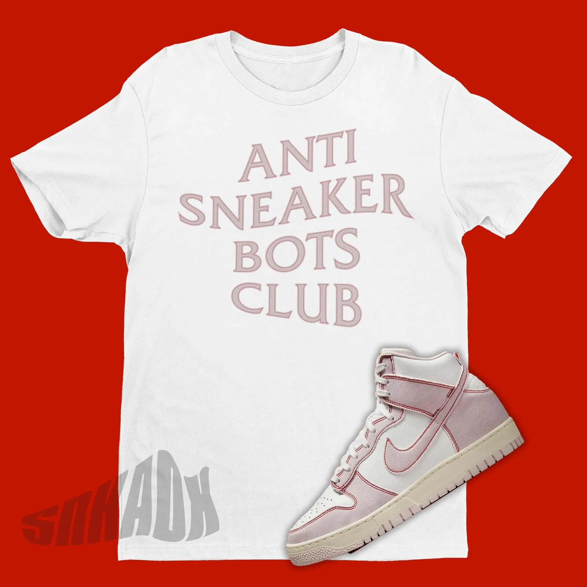 Anti Sneaker Bots Club Shirt To Match Nike Dunk Pink Denim