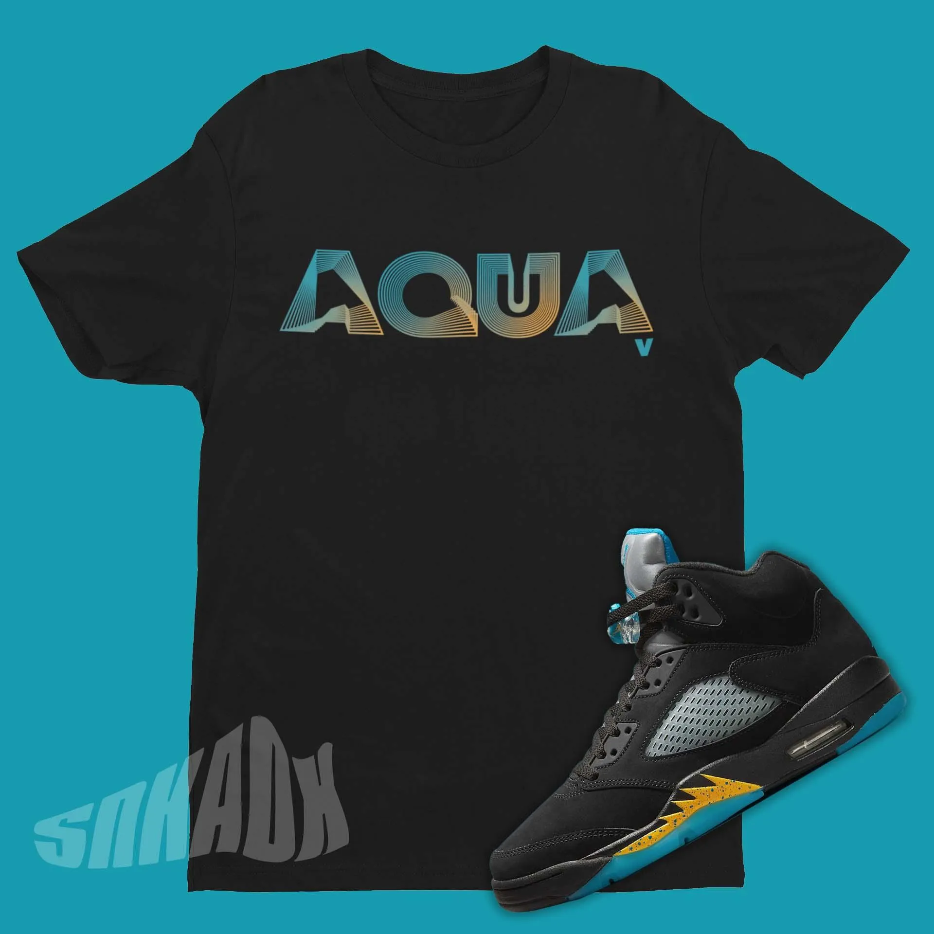 Aqua 5 Shirt For Matching Air Jordan 5 Aqua