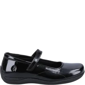 ARIA Girls Touch Fasten Shoes Black Patent