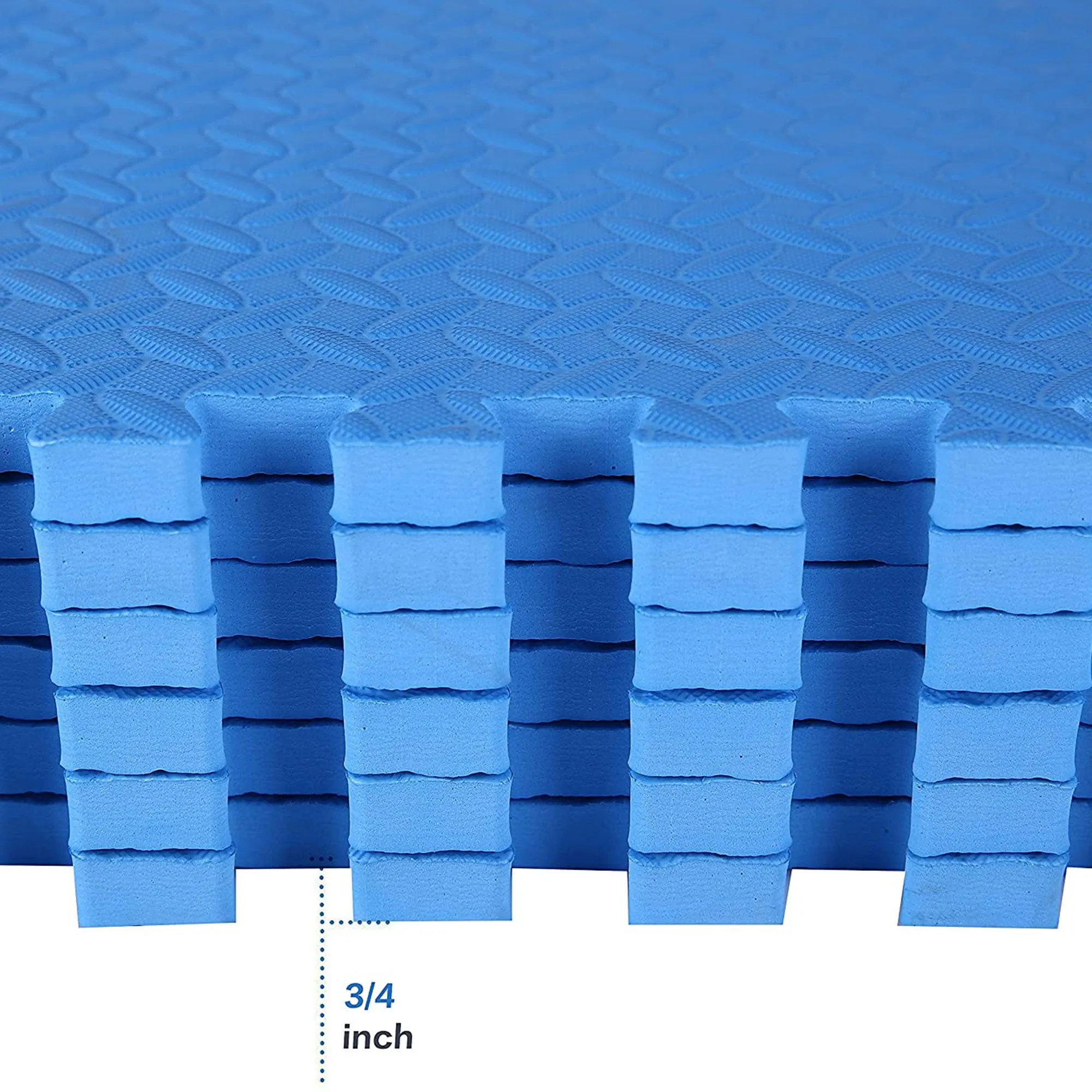 BalanceFrom Fitness 96 Sq Ft Interlocking EVA Foam Exercise Mat Tiles, Blue