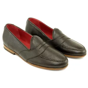 Barney Deerskin Penny Loafer in Dark Chocolate (Size 12) by Alan Payne Footwear