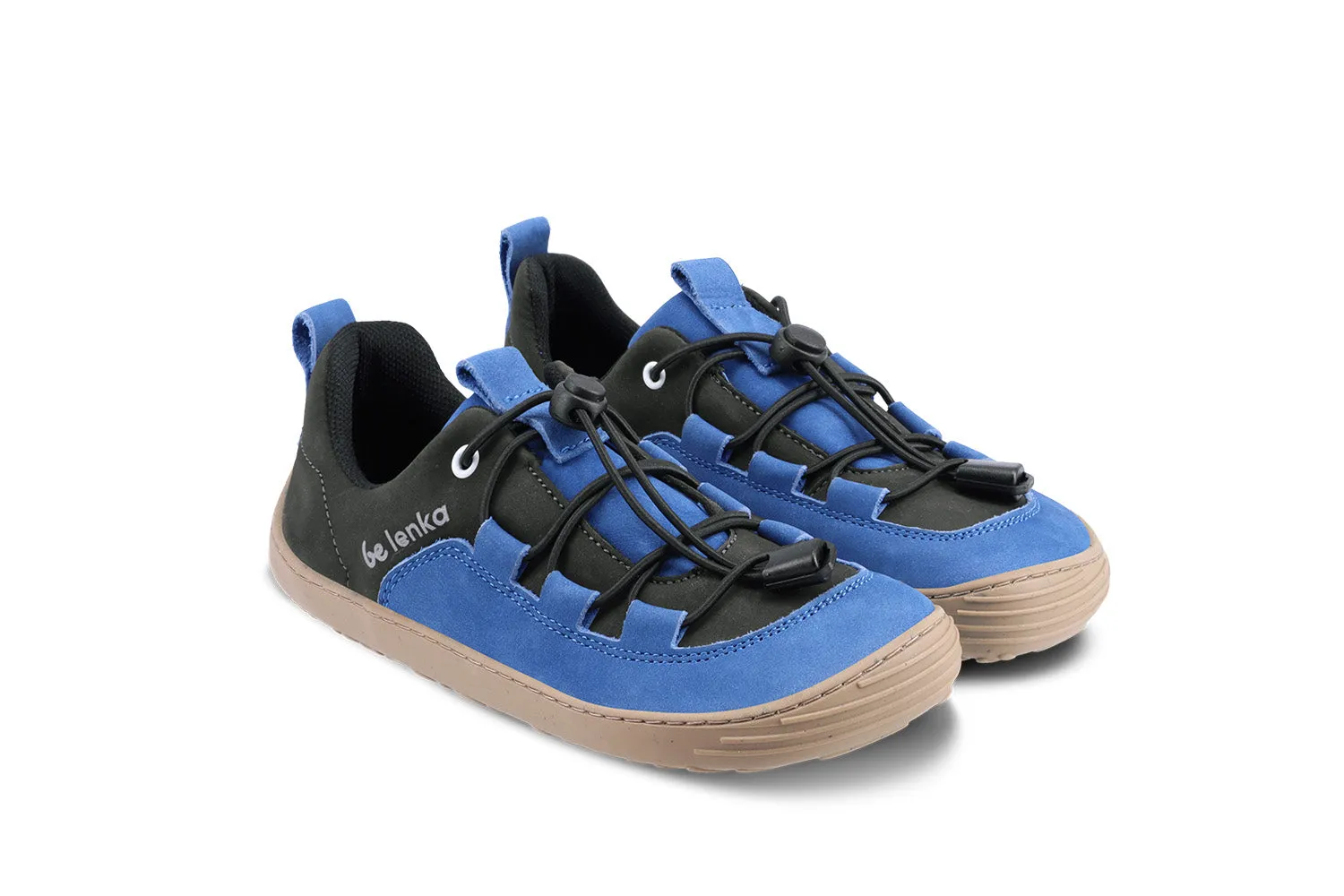 Be Lenka Kids barefoot sneakers - Xplorer - Blue & Olive Black