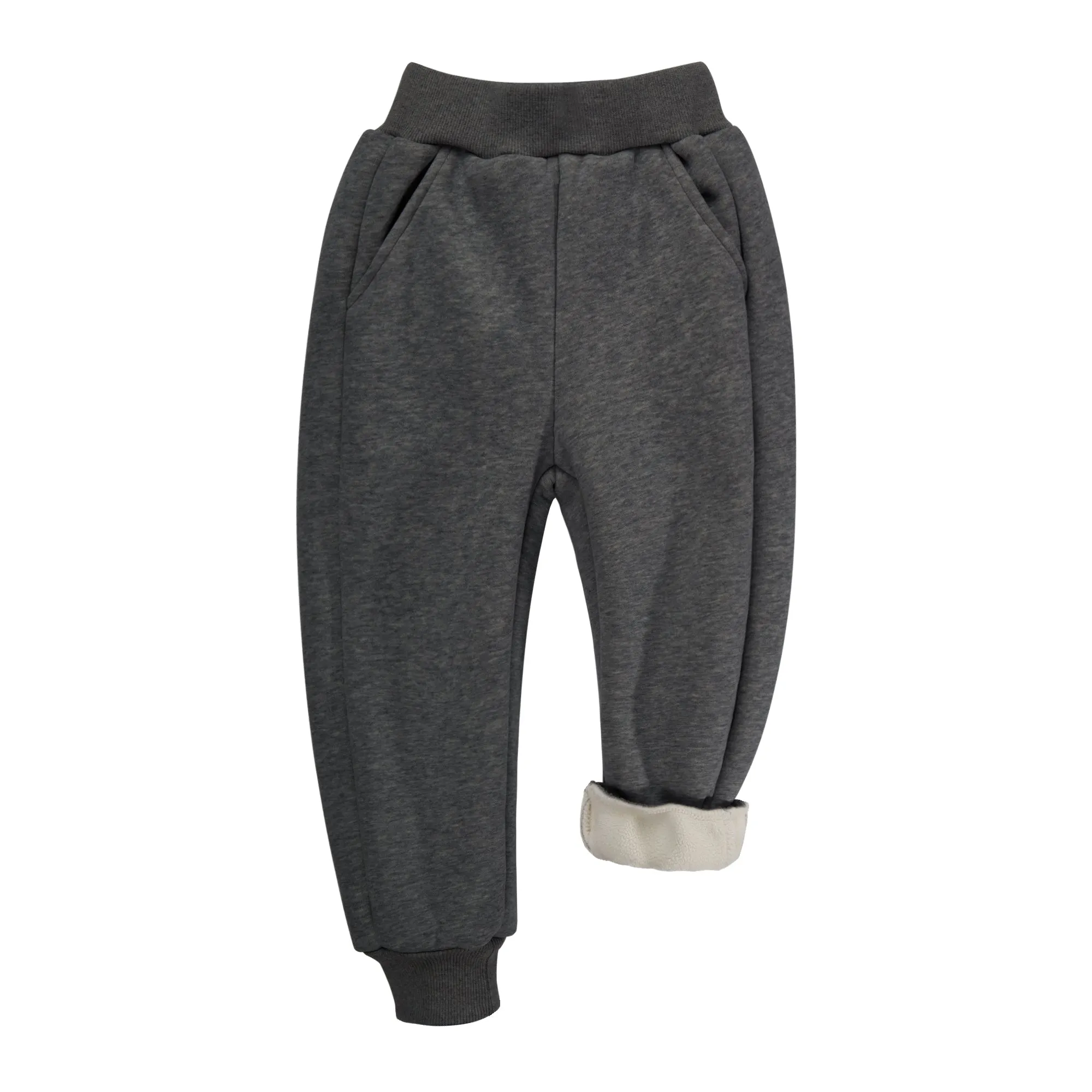 BIG ELEPHANT Boys Girls Fleece Lined Sweatpants, Youth Soft Cotton Athletic Jogger, Kids Basic Active Pants with Pockets