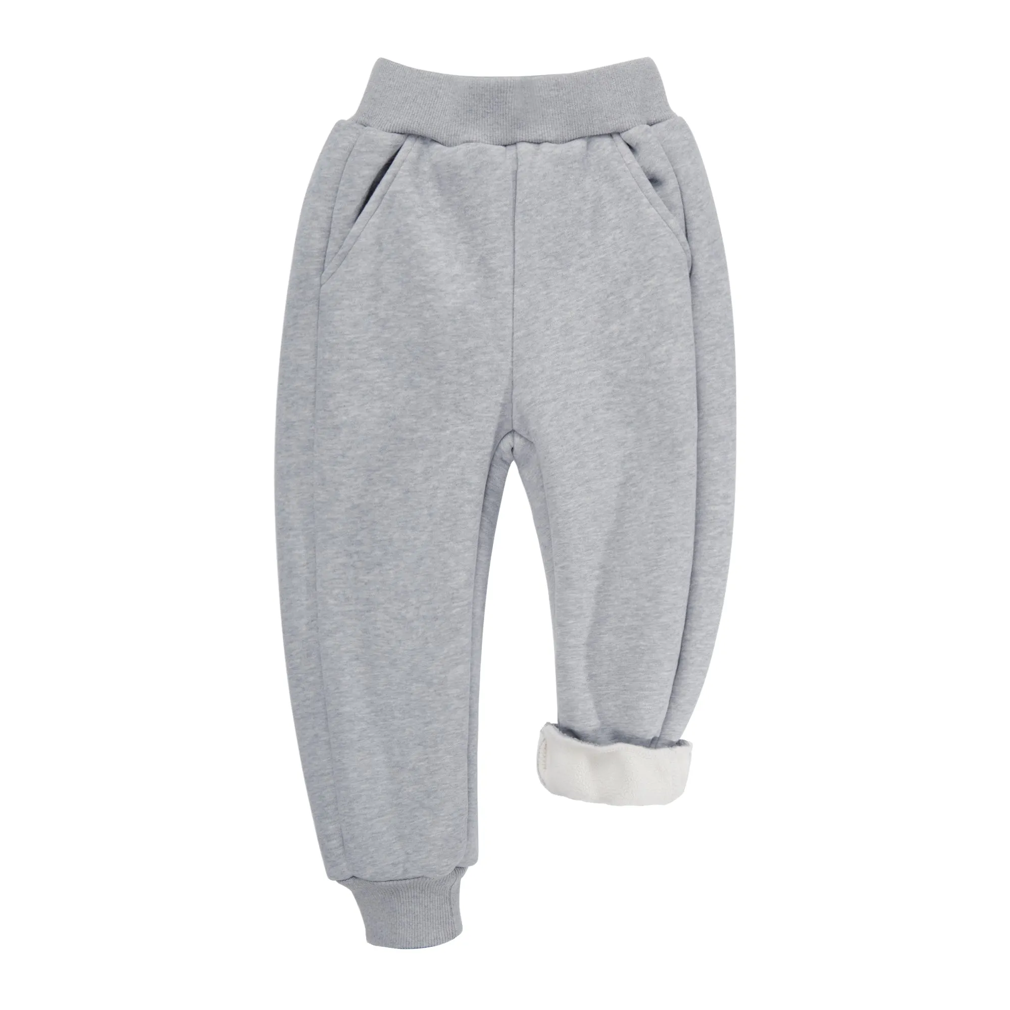 BIG ELEPHANT Boys Girls Fleece Lined Sweatpants, Youth Soft Cotton Athletic Jogger, Kids Basic Active Pants with Pockets