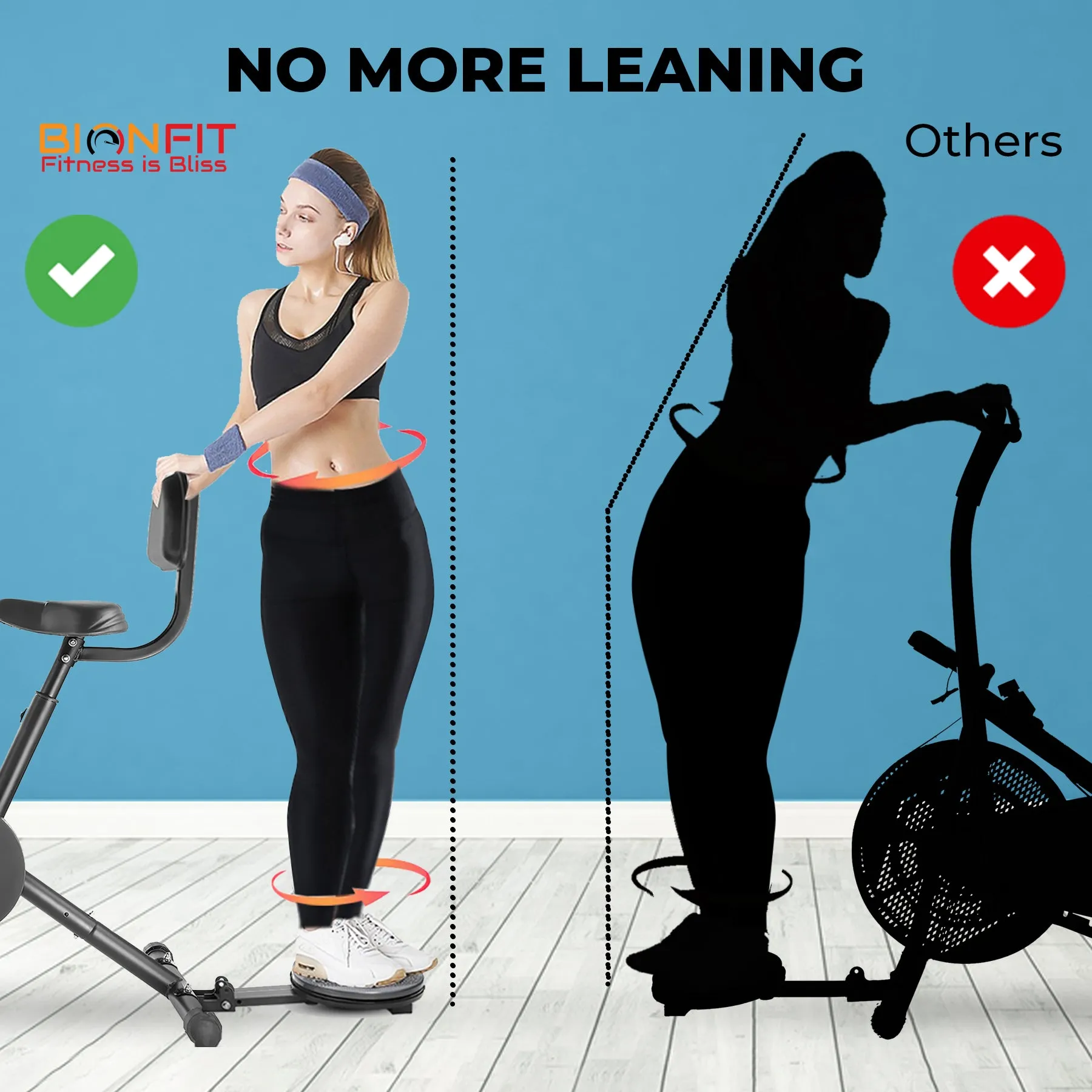 Bionfit 5M Airbike: India's 1st Moving Handle Airbike for Full-Body Workout - 2 Year Warranty