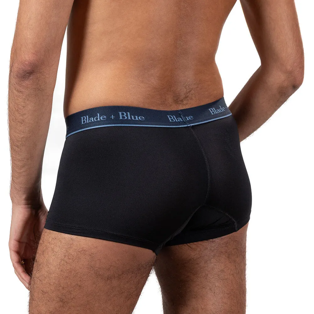 Black Active Mesh Short Trunk Underwear - Made In USA