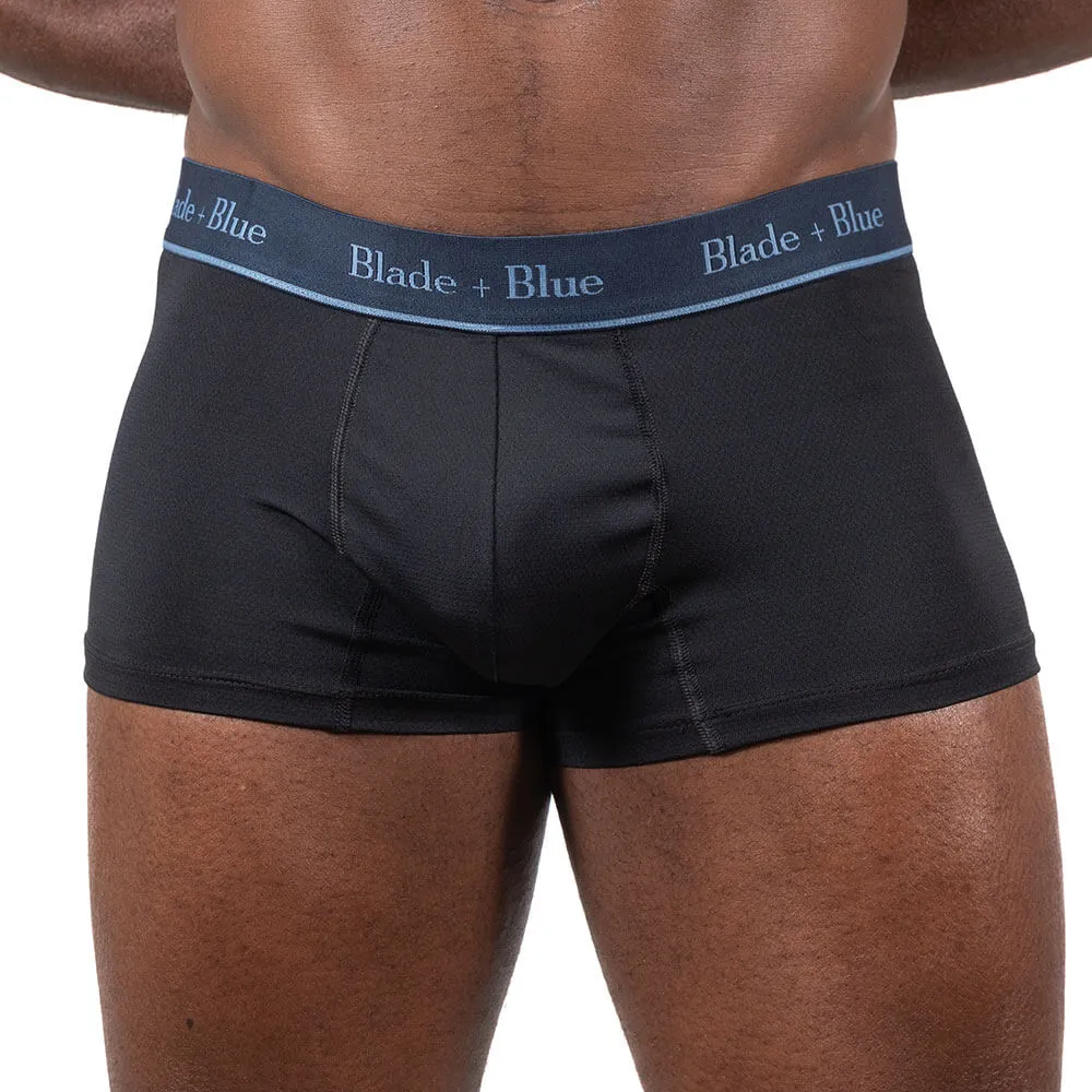 Black Active Mesh Short Trunk Underwear - Made In USA