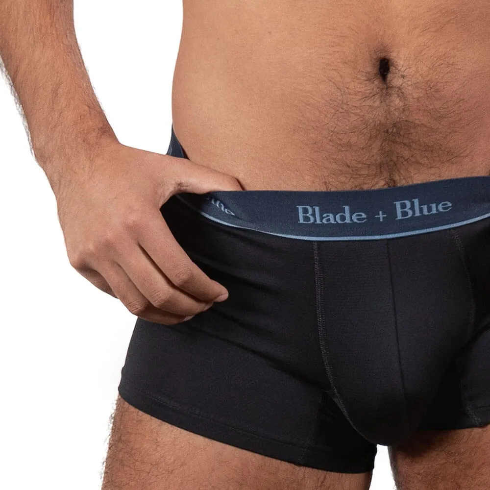 Black Active Mesh Short Trunk Underwear - Made In USA