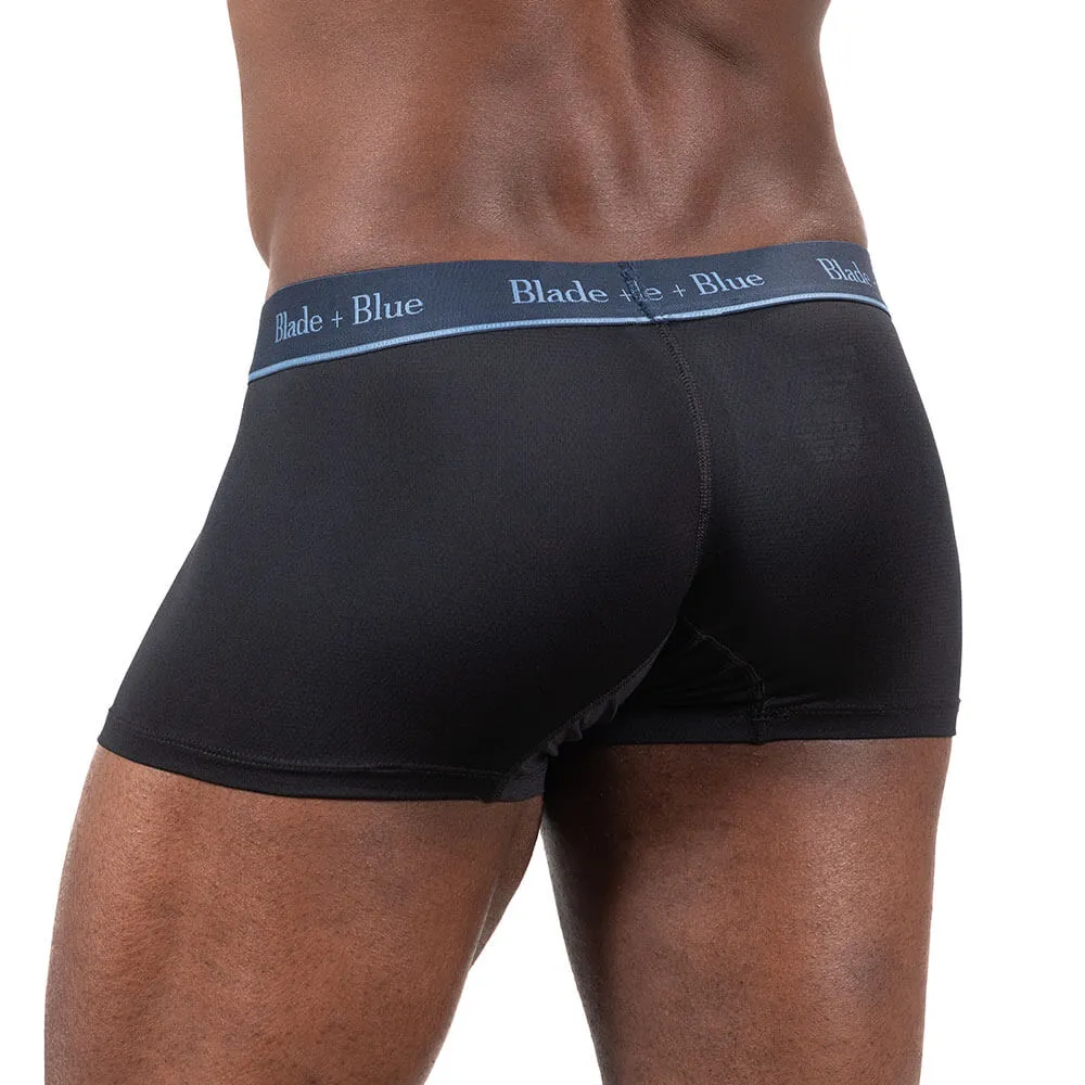 Black Active Mesh Short Trunk Underwear - Made In USA