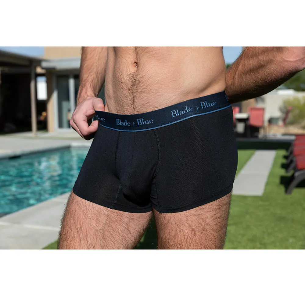 Black Active Mesh Short Trunk Underwear - Made In USA