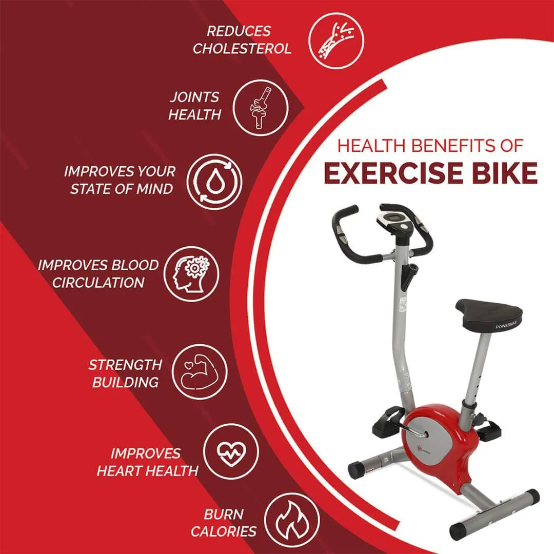 BU-200-NX121 Premiun Upright Exercise Bike for Home Use |HDR foam grip |Comfortable Cusion Seat |Adjustable Height |Exercise Cycle?Max User Wt.100kg |1 PC Crank ?