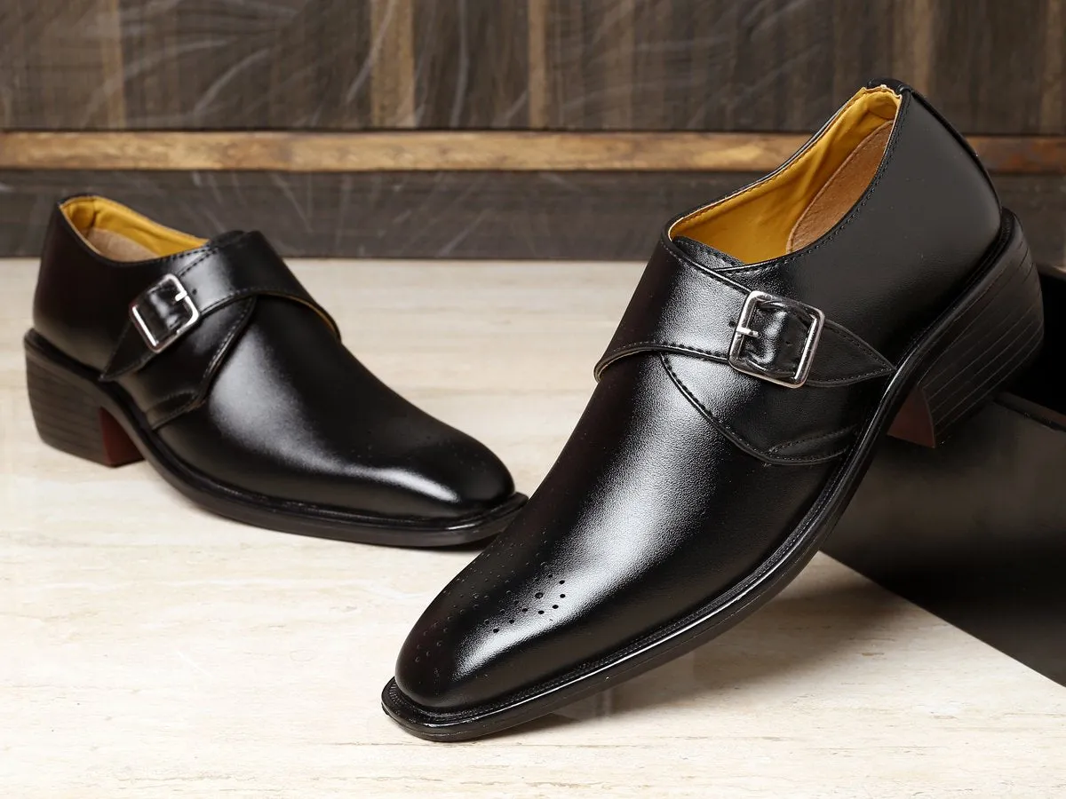 Bxxy's Height Increasing Elevator Formal Monk Slip-ons Shoes for Men