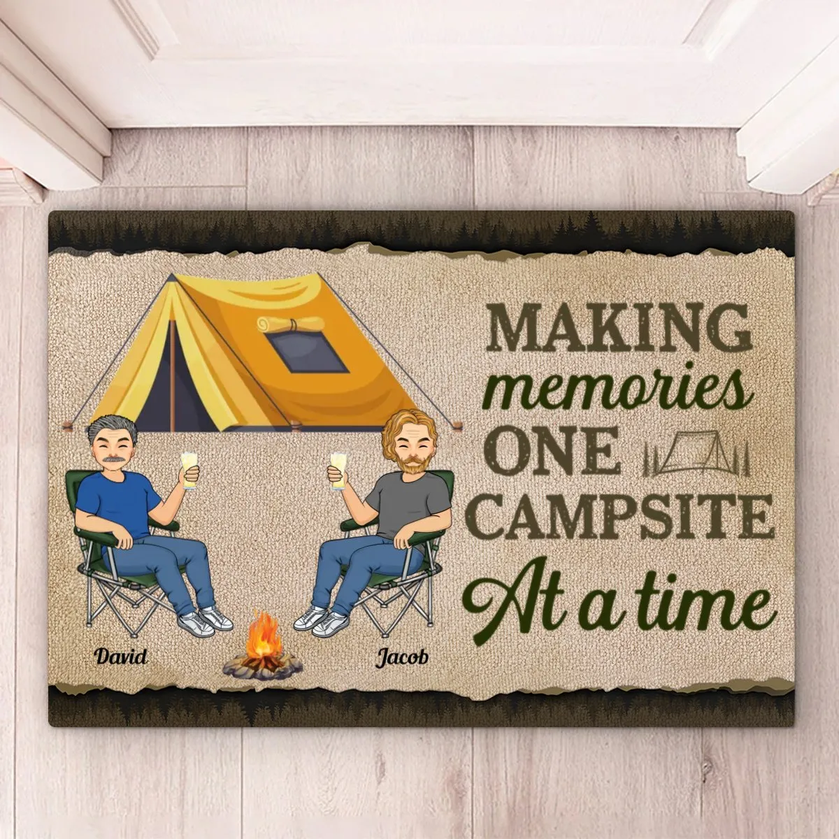 Camping Lovers - One Campsite At A Time - Personalized Doormat