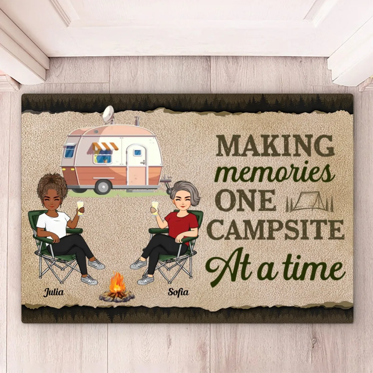 Camping Lovers - One Campsite At A Time - Personalized Doormat