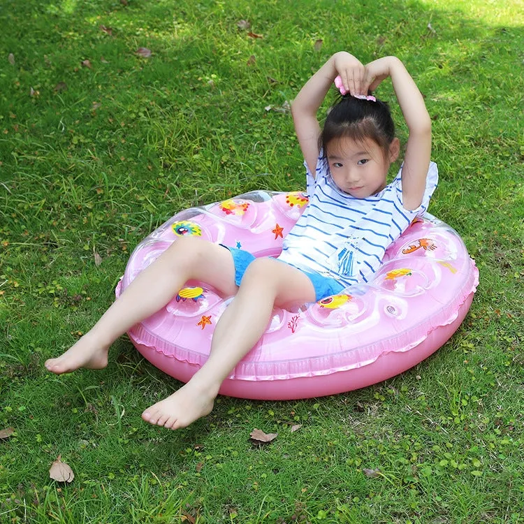 Cartoon Pattern Double Airbag Thickened Inflatable Swimming Ring Crystal Swimming Ring, Size:50 cm(Blue)